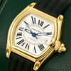 Cartier Roadster Automatic, 18ct Yellow Gold Case, Silver Dial with Roman Numerals, Black Composite Strap with 18ct Yellow Gold Cartier Deployant Clasp, Ref: W62005V2, Box, Book and Cartier Warranty Paper, Ca: 2003