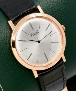 Alternative view of Piaget Altiplano Mecanique Ultra Thin, Ref. P10321, in 18ct Rose Gold, Manual Wind, with Silver Index Dial, on Black Piaget Alligator Strap with 18ct Rose Gold Piaget Tang Buckle