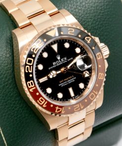 Alternative view of Rolex GMT-Master II, in 18ct Everose Gold, Black Index Dial, with Black & Brown Ceramic Bezel, on a Rolex 18ct Everose Gold Oyster Bracelet, Ref. 126715CHNR, Circa: 2023, with Box, Books, Rolex Warranty Card & Balance of 5 Year Rolex Factory Warranty