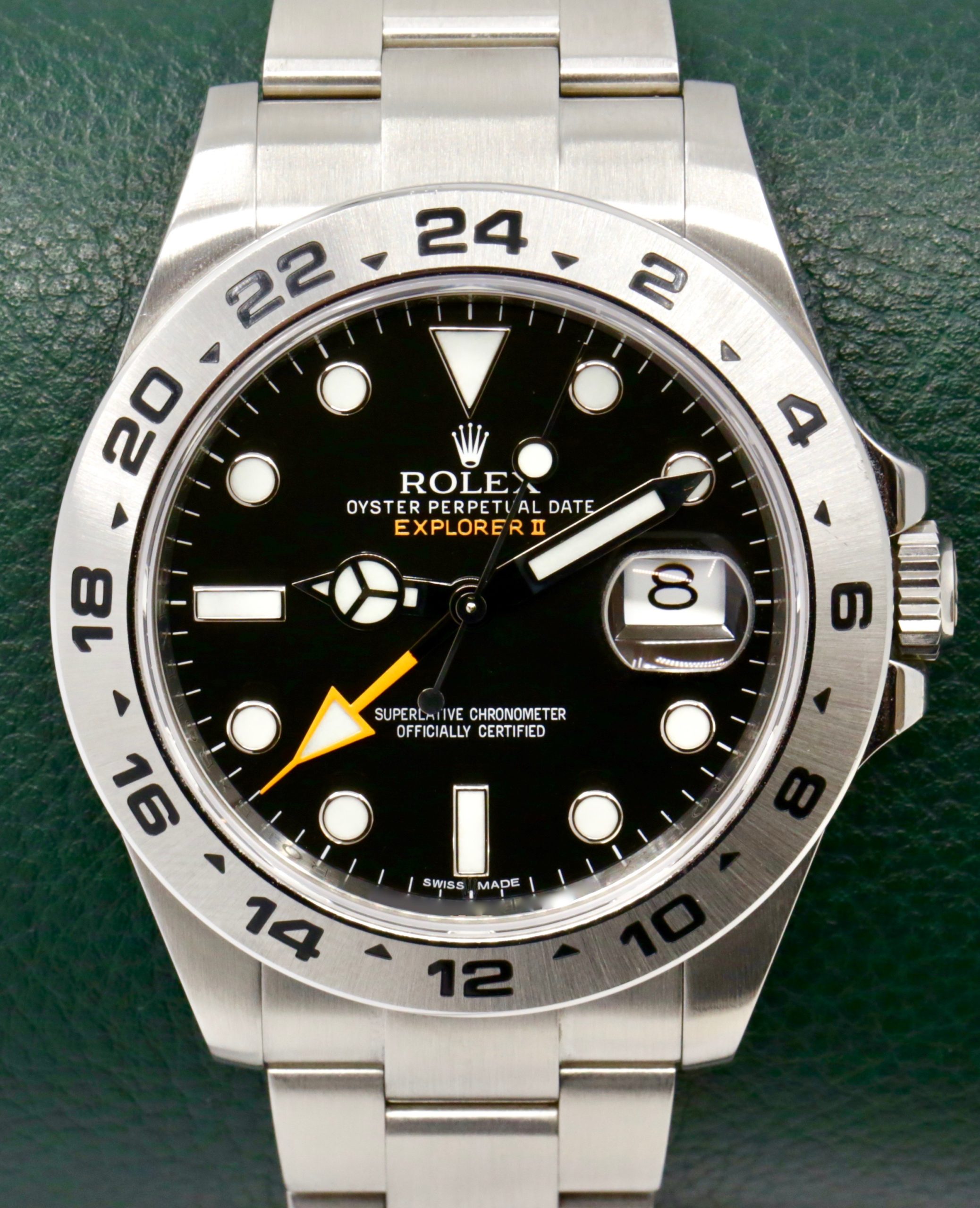 Rolex Explorer II, Stainless Steel, Black Index Dial, on Stainless Steel Rolex Oyster Bracelet, Ref. 216570, Circa: 2013, with Box, Books, Swing Tags, Rolex Service Card & Rolex Warranty Card