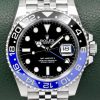 Rolex GMT-Master II “Batgirl”, Stainless Steel, Black & Blue Ceramic Bezel, Black Index Dial, on Stainless Steel Rolex Jubilee Bracelet, Ref. 126710BLNR, Circa: 2019, with Box, Books, Green and White Swing Tags, Rolex Warranty Card