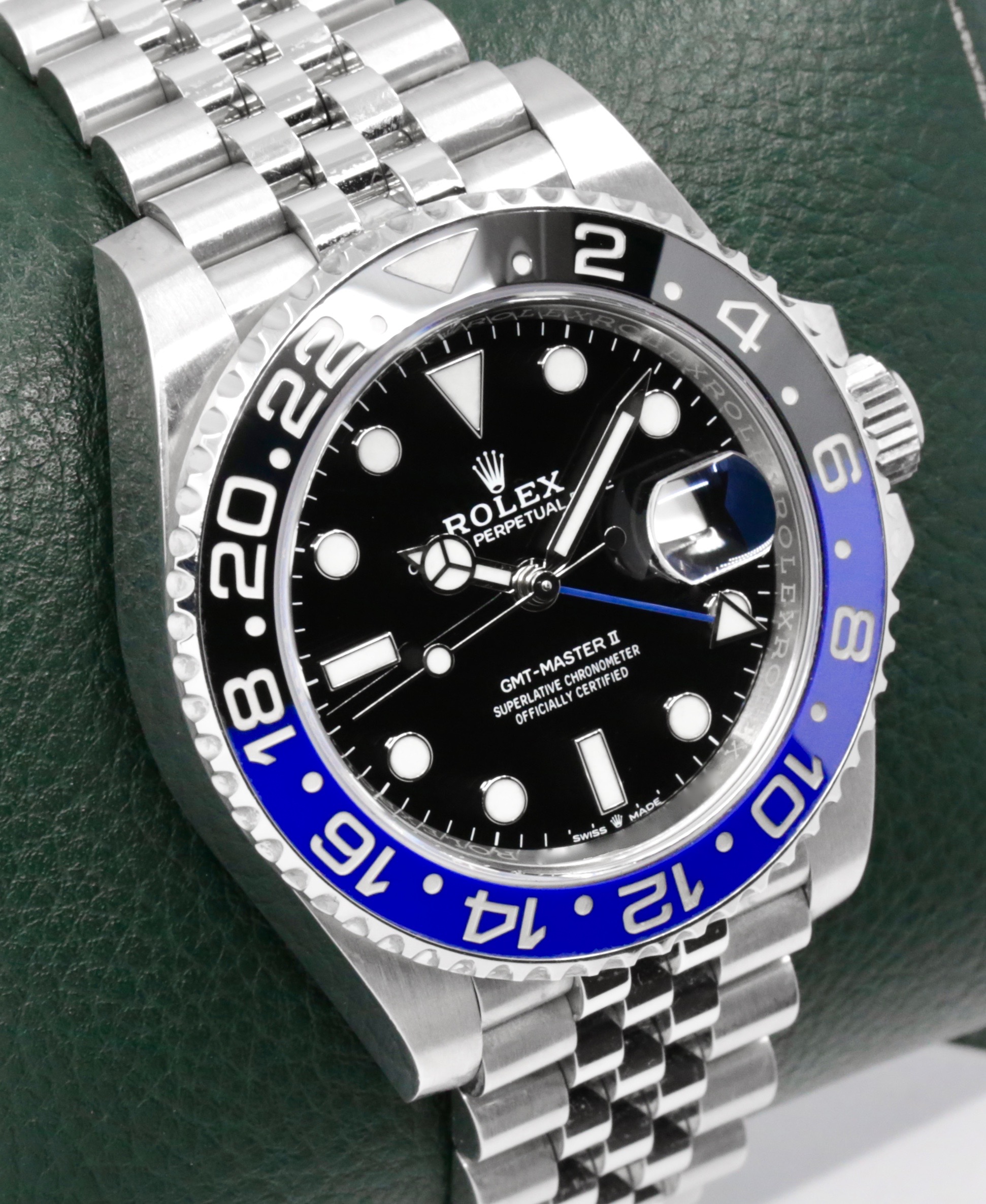 Rolex GMT-Master II “Batgirl”, Stainless Steel, Black & Blue Ceramic Bezel, Black Index Dial, on Stainless Steel Rolex Jubilee Bracelet, Ref. 126710BLNR, Circa: 2019, with Box, Books, Green and White Swing Tags, Rolex Warranty Card - Image 2