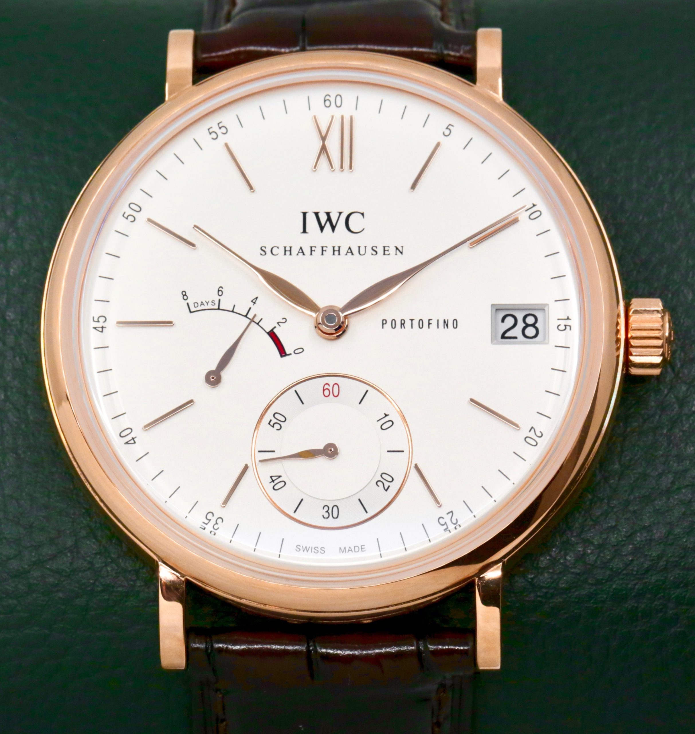 IWC Portofino 8-Day, Manual Wind, 45mm 18ct Rose Gold Case, Silver Index Dial, on Brown IWC Alligator Strap with 18ct Rose Gold IWC Tang Buckle, Ref. IW510107, Circa: 2025, Complete with Box, Books, IWC Warranty Card & Balance of 8 Year IWC Factory Warranty - Image 4