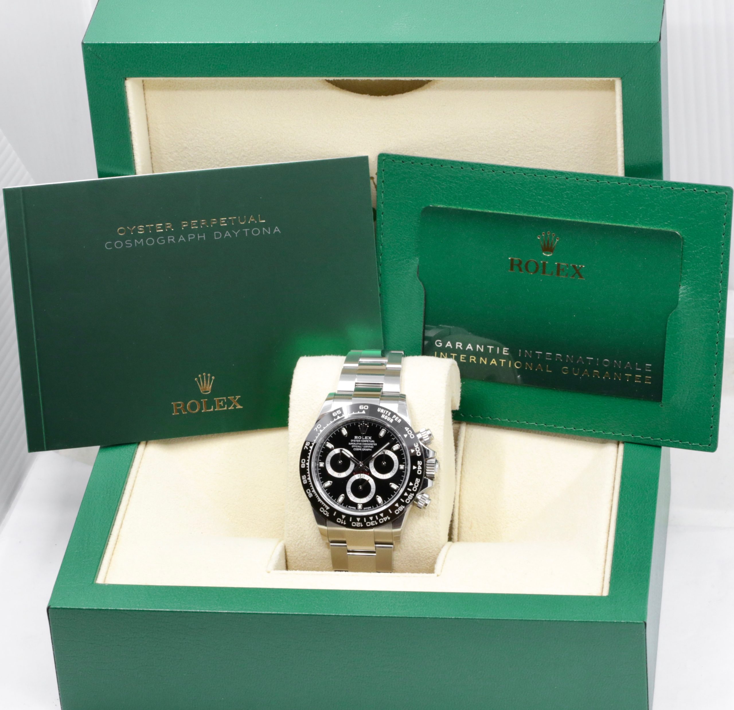 Rolex Cosmograph Daytona, Stainless Steel, Black Ceramic Bezel, Black Index Dial, on Stainless Steel Rolex Oyster Bracelet, Ref. 116500LN, Circa: 2022, with Box, Books, Rolex Warranty Card & Balance of 5 Year Rolex Factory Warranty - Image 7
