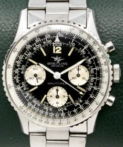 Breitling Navitimer chronograph Ref 806, in Stainless Steel, Original Gloss Black Gilt Dial with Twin Jet Logo on a Breitling Stainless Steel bracelet, Totally Original with Original Bracelet, Box and Booklet, Circa: 1965.