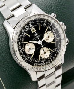 Alternative view of Breitling Navitimer chronograph Ref 806, in Stainless Steel, Original Gloss Black Gilt Dial with Twin Jet Logo on a Breitling Stainless Steel bracelet, Totally Original with Original Bracelet, Box and Booklet, Circa: 1965.