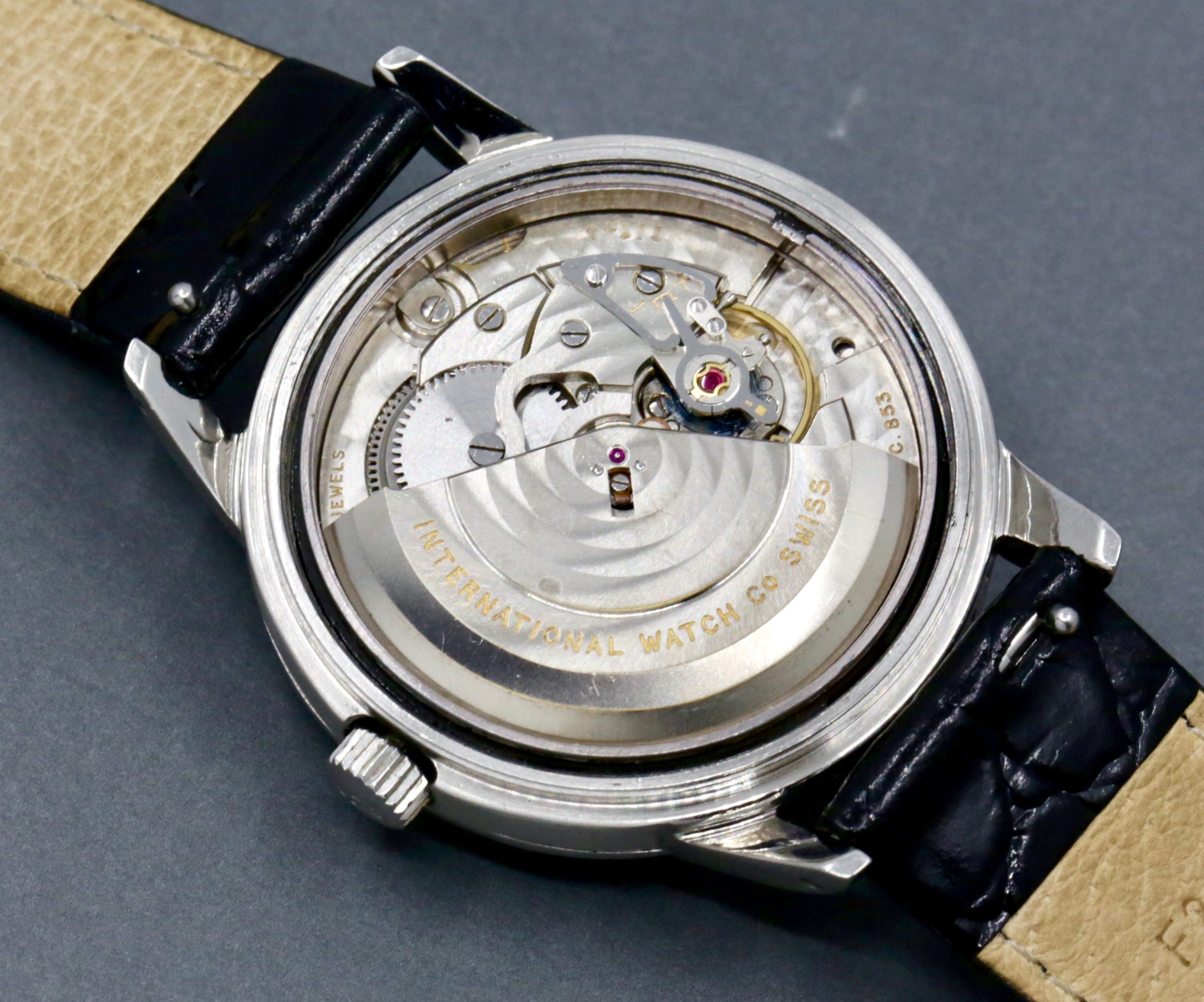 International Watch Company - Vintage IWC Ingenieur Circa 1959, 36.5mm Stainless Steel Case, Cal. 853, with Original Black Index Dial, on Black Alligator Leather Strap - Image 5