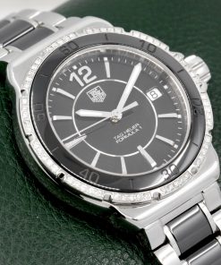 Alternative view of TAG Heuer Formula 1, 37mm, in Stainless Steel with Black Ceramic Bezel and Factory Set Diamonds, Black Index Dial, on Stainless Steel & Black Ceramic TAG Heuer Bracelet, Ref. WAH1212, Circa: 2013, Full Set with Box & Papers