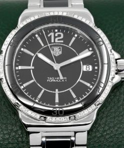 TAG Heuer Formula 1, 37mm, in Stainless Steel with Black Ceramic Bezel and Factory Set Diamonds, Black Index Dial, on Stainless Steel & Black Ceramic TAG Heuer Bracelet, Ref. WAH1212, Circa: 2013, Full Set with Box & Papers