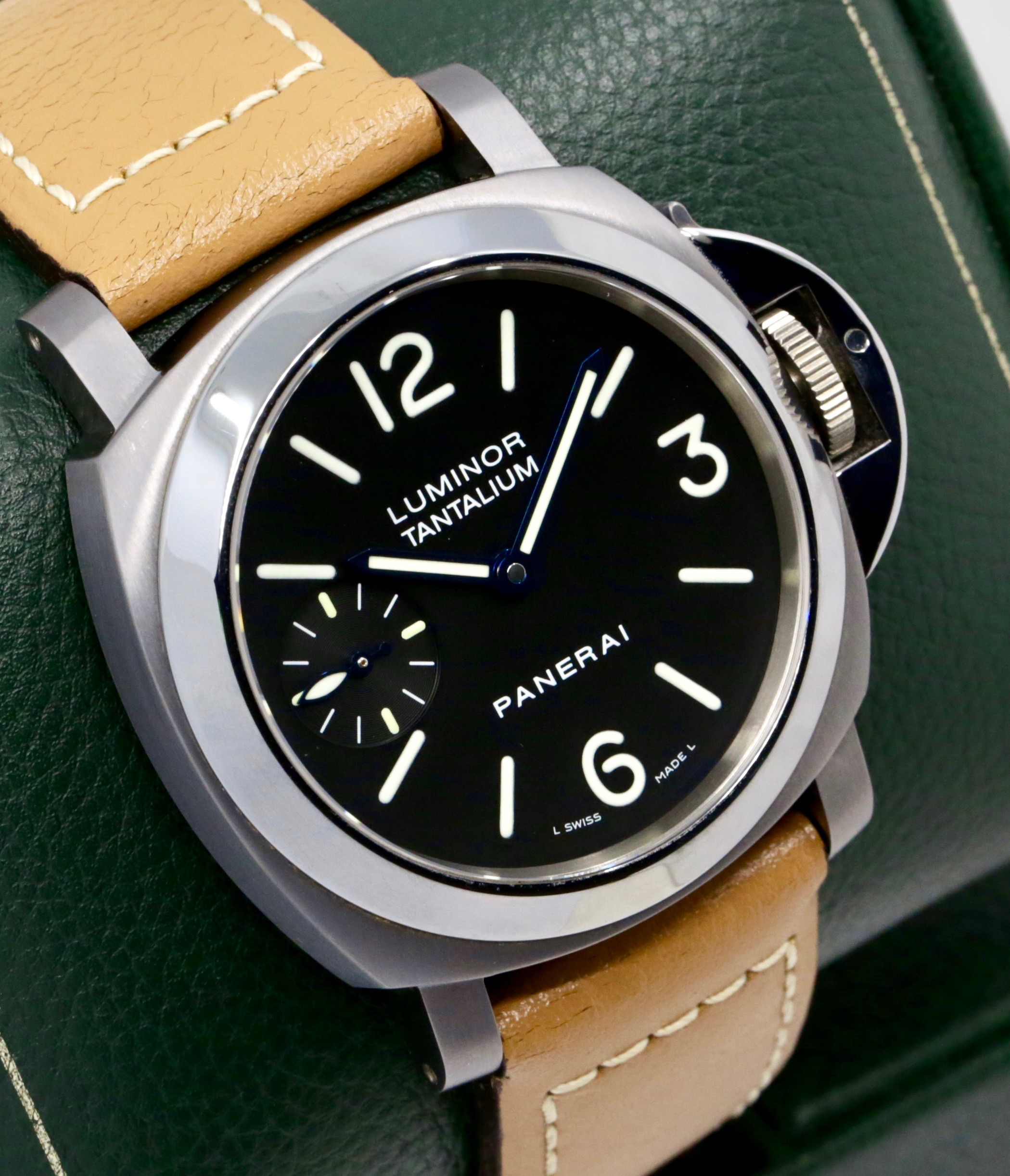 Panerai Luminor Marina Tantalium, Limited Edition of 300 Pieces as Part of Panerai’s Special Editions Archive in Tantalum, Black with luminous markers. on a Panerai Strap and Tang buckle, Manual Winding Panerai Calibre OP XI. Ref. PAM00172, With Panerai Limited Edition Certificate, Circa 2004 - Image 2