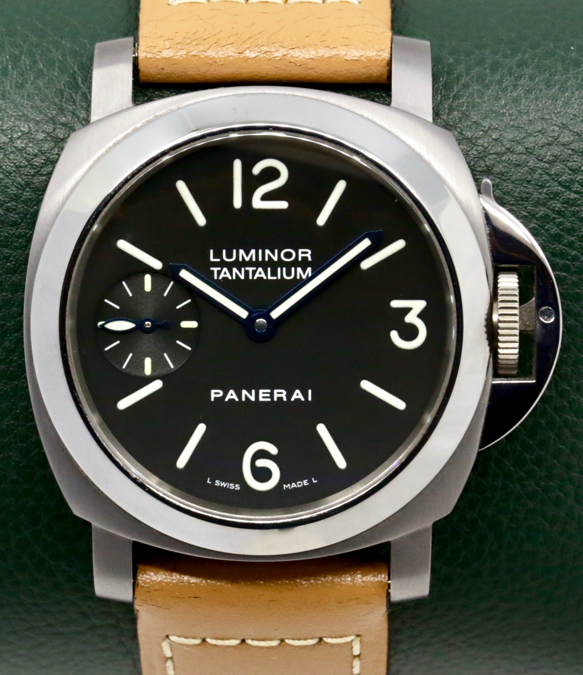 Panerai Luminor Marina Tantalium, Limited Edition of 300 Pieces as Part of Panerai’s Special Editions Archive in Tantalum, Black with luminous markers. on a Panerai Strap and Tang buckle, Manual Winding Panerai Calibre OP XI. Ref. PAM00172, With Panerai Limited Edition Certificate, Circa 2004