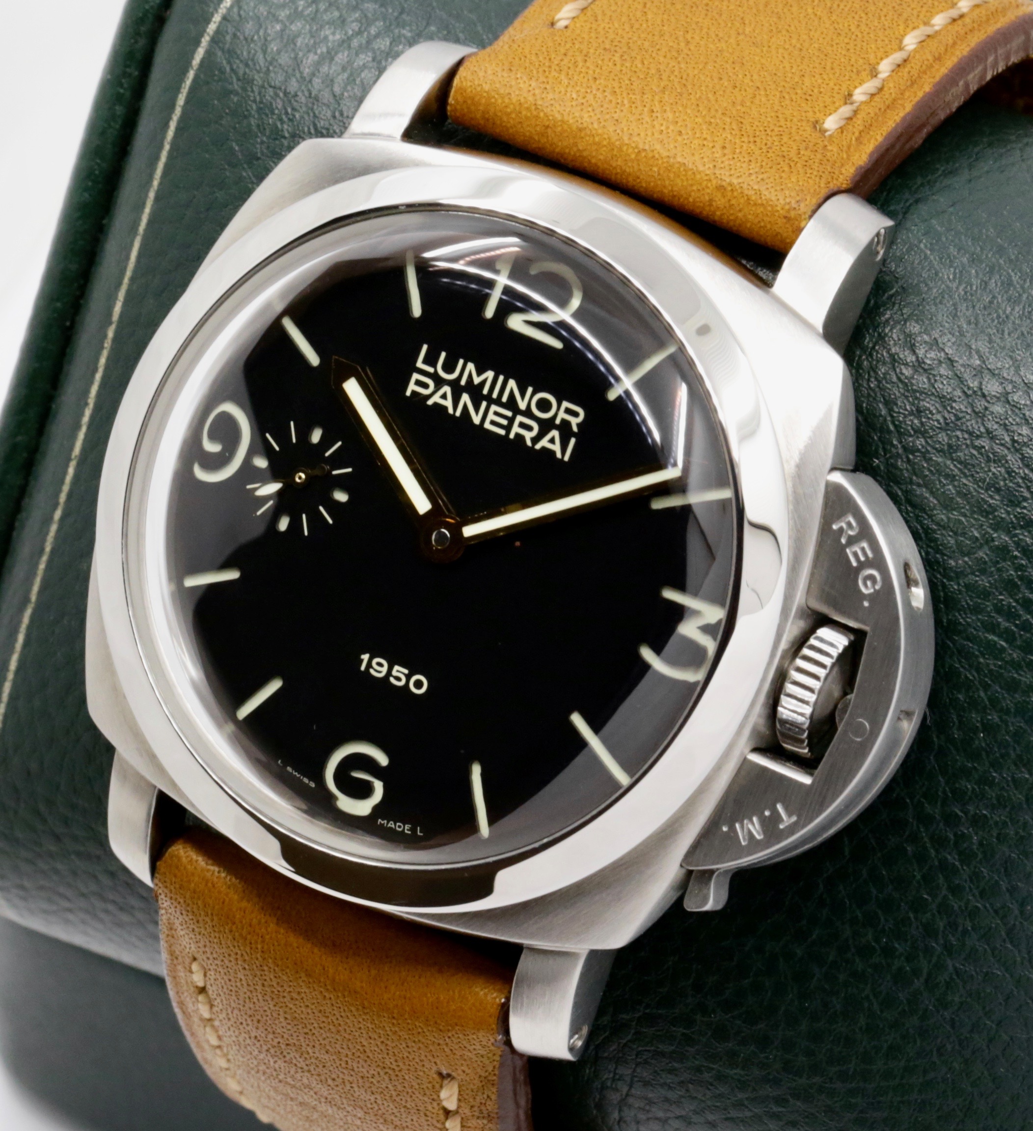 Panerai Luminor 1950 “Fiddy”, 47mm Stainless Steel Case, Black Index & Arab Sandwich Dial, Domed Crystal & Sapphire Display Case Back. Ref: Pam 127, Limited to 1950 Pieces, Circa: 2002, with Panerai Limited Edition Certificate & Panerai Specification Certificate - Image 2