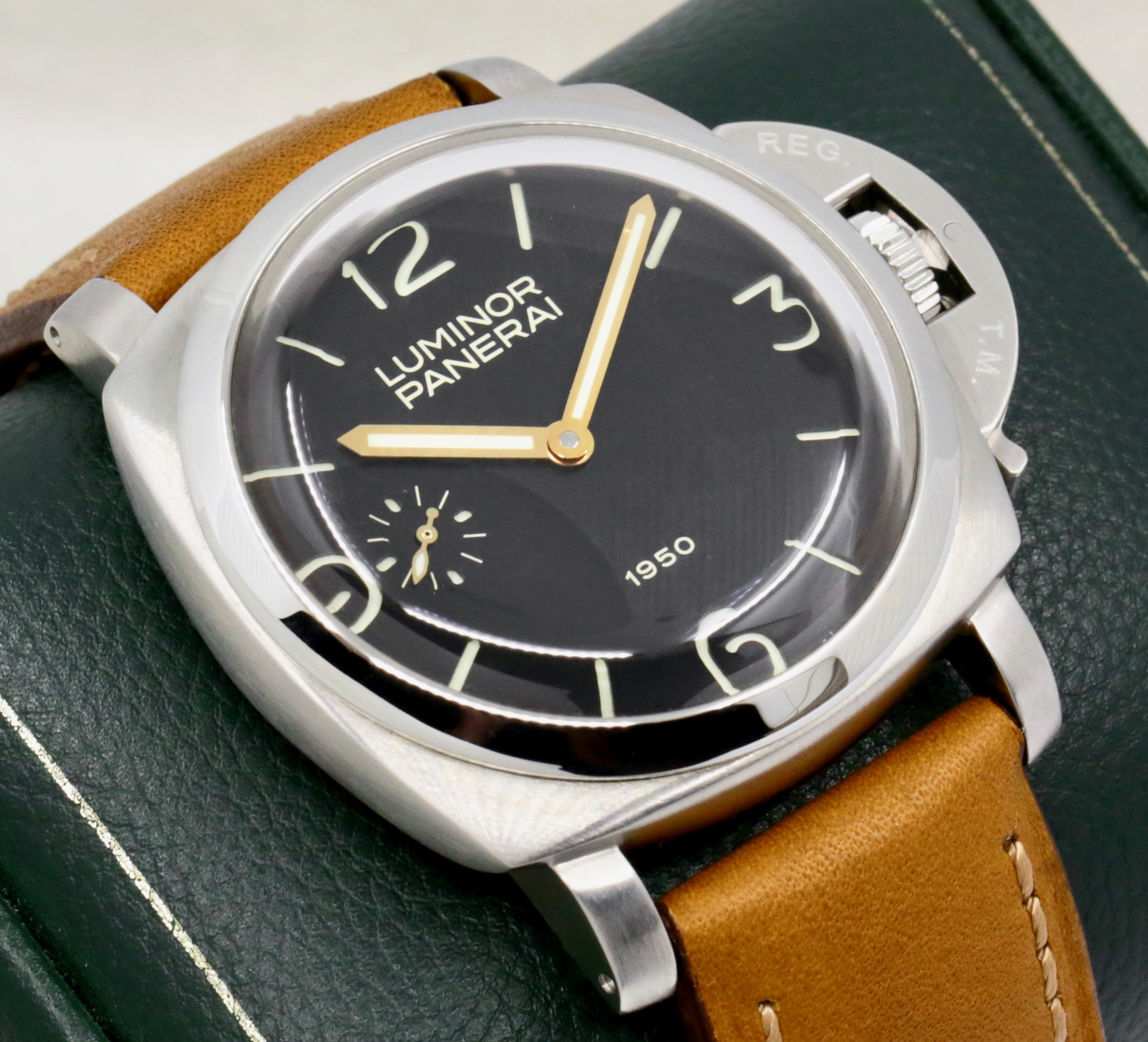 Panerai Luminor 1950 “Fiddy”, 47mm Stainless Steel Case, Black Index & Arab Sandwich Dial, Domed Crystal & Sapphire Display Case Back. Ref: Pam 127, Limited to 1950 Pieces, Circa: 2002, with Panerai Limited Edition Certificate & Panerai Specification Certificate - Image 3
