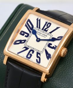 Alternative view of Roger Dubuis Golden Square, with massive heavy 18ct Rose Gold case, Limited to 28 Pieces, on Black Alligator Strap with 18ct Rose Gold Roger Dubuis Tang Buckle