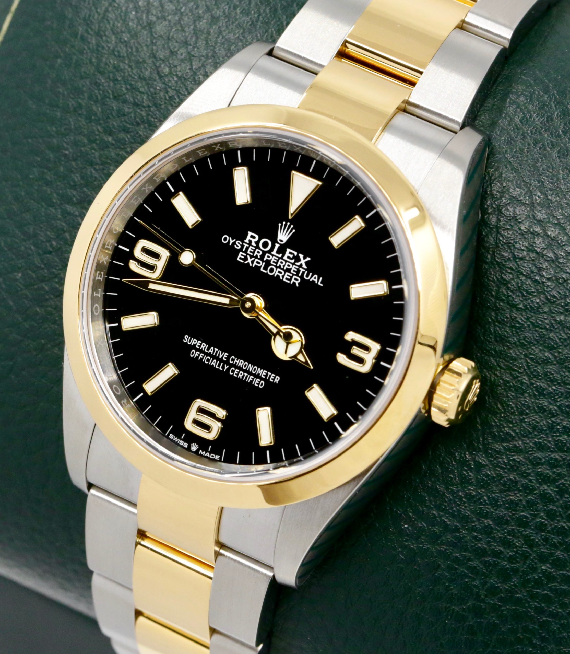 Rolex Explorer I, 36mm, in Stainless Steel & 18ct Yellow Gold, Black 3,6,9 Dial, on Stainless Steel & 18ct Yellow Gold Rolex Oyster Bracelet, Ref. 124273, Circa: 2022, with Box, Books, Swing Tag, Rolex Warranty Card & Balance of 5 Year Rolex Factory Warranty - Image 3