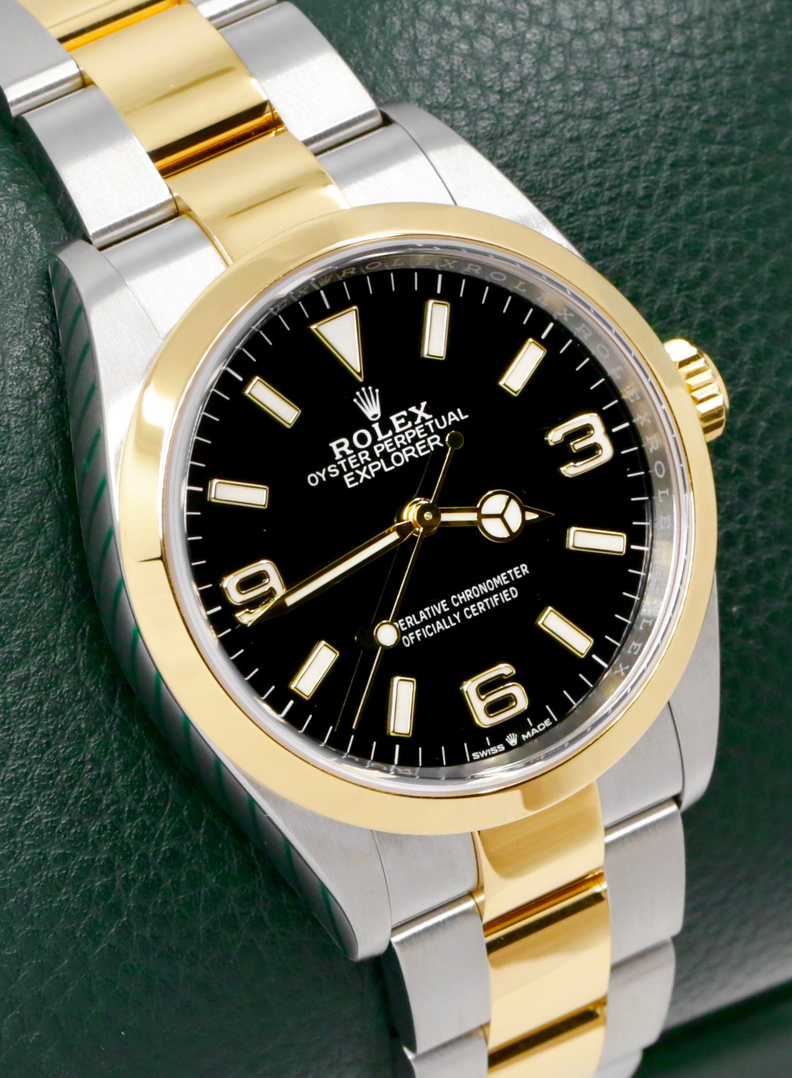 Rolex Explorer I, 36mm, in Stainless Steel & 18ct Yellow Gold, Black 3,6,9 Dial, on Stainless Steel & 18ct Yellow Gold Rolex Oyster Bracelet, Ref. 124273, Circa: 2022, with Box, Books, Swing Tag, Rolex Warranty Card & Balance of 5 Year Rolex Factory Warranty - Image 2
