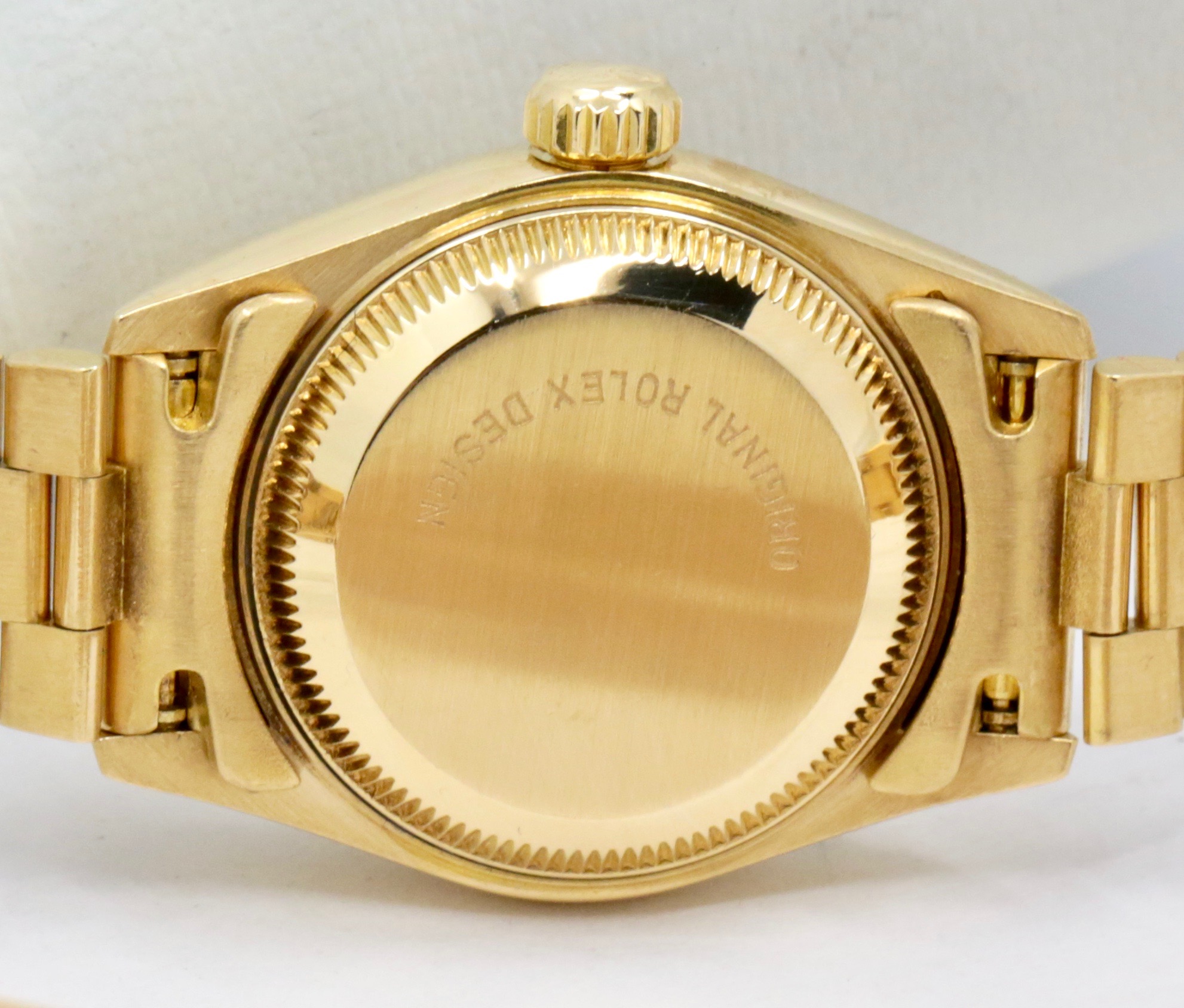 Rolex Lady-Datejust 26, in 18ct Yellow Gold, Fluted Bezel, with Factory Set Champagne Diamond Dial, on 18ct Yellow Gold Rolex President Bracelet, Ref. 69178, Circa: 1991, with Box, Rolex Folder & Calendar - Image 6