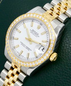 Alternative view of Rolex Lady-Datejust 31, Stainless Steel & 18ct Yellow Gold, Factory Set Diamond Bezel, White Index Dial, on Stainless Steel & 18ct Yellow Gold Rolex Jubilee Bracelet, Ref. 178383, Circa: 2011, with Box, Books, Rolex Warranty Card, Rolex Service Cards & Balance of 2 Year Rolex Service Warranty