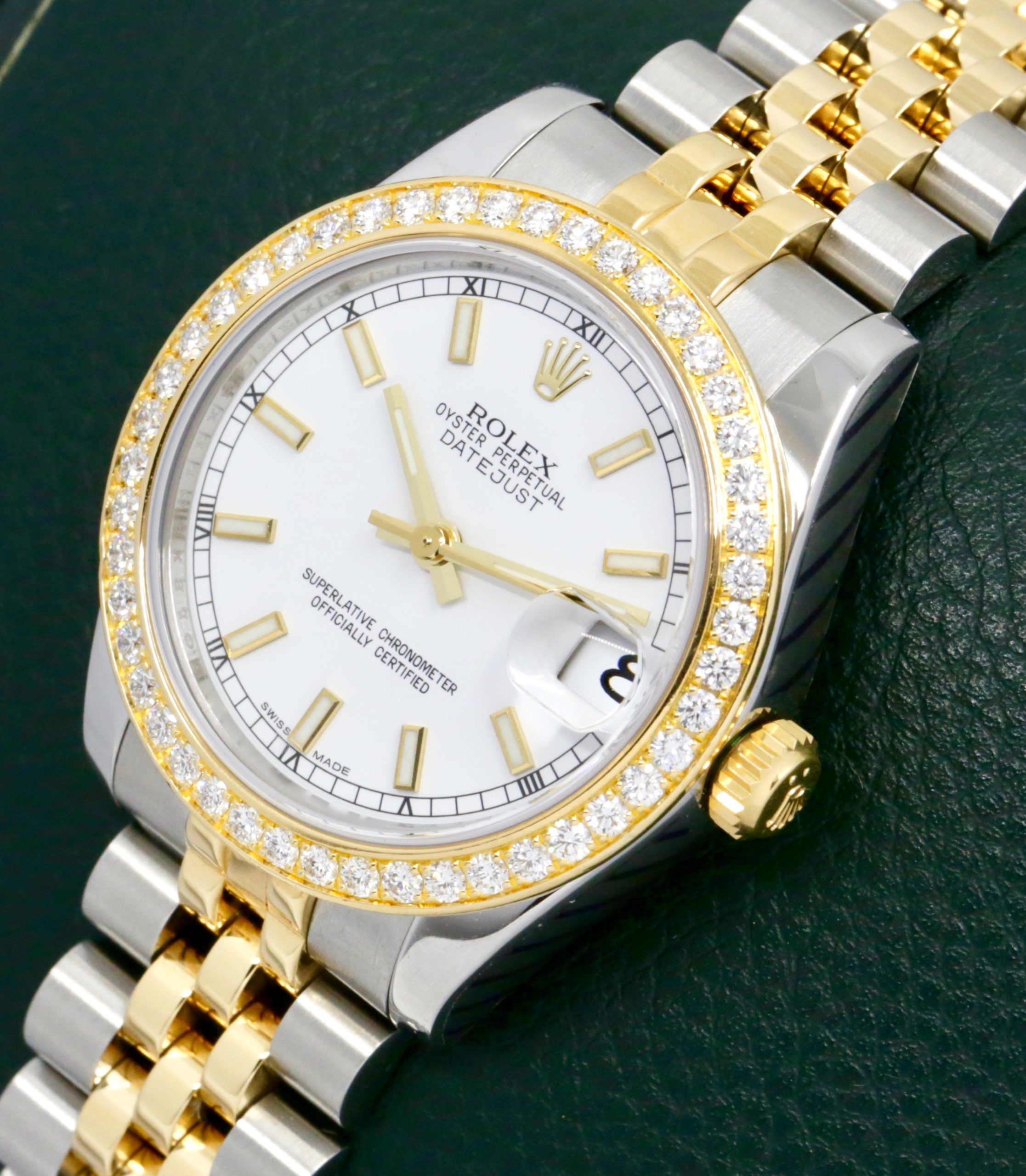 Rolex Lady-Datejust 31, Stainless Steel & 18ct Yellow Gold, Factory Set Diamond Bezel, White Index Dial, on Stainless Steel & 18ct Yellow Gold Rolex Jubilee Bracelet, Ref. 178383, Circa: 2011, with Box, Books, Rolex Warranty Card, Rolex Service Cards & Balance of 2 Year Rolex Service Warranty - Image 2