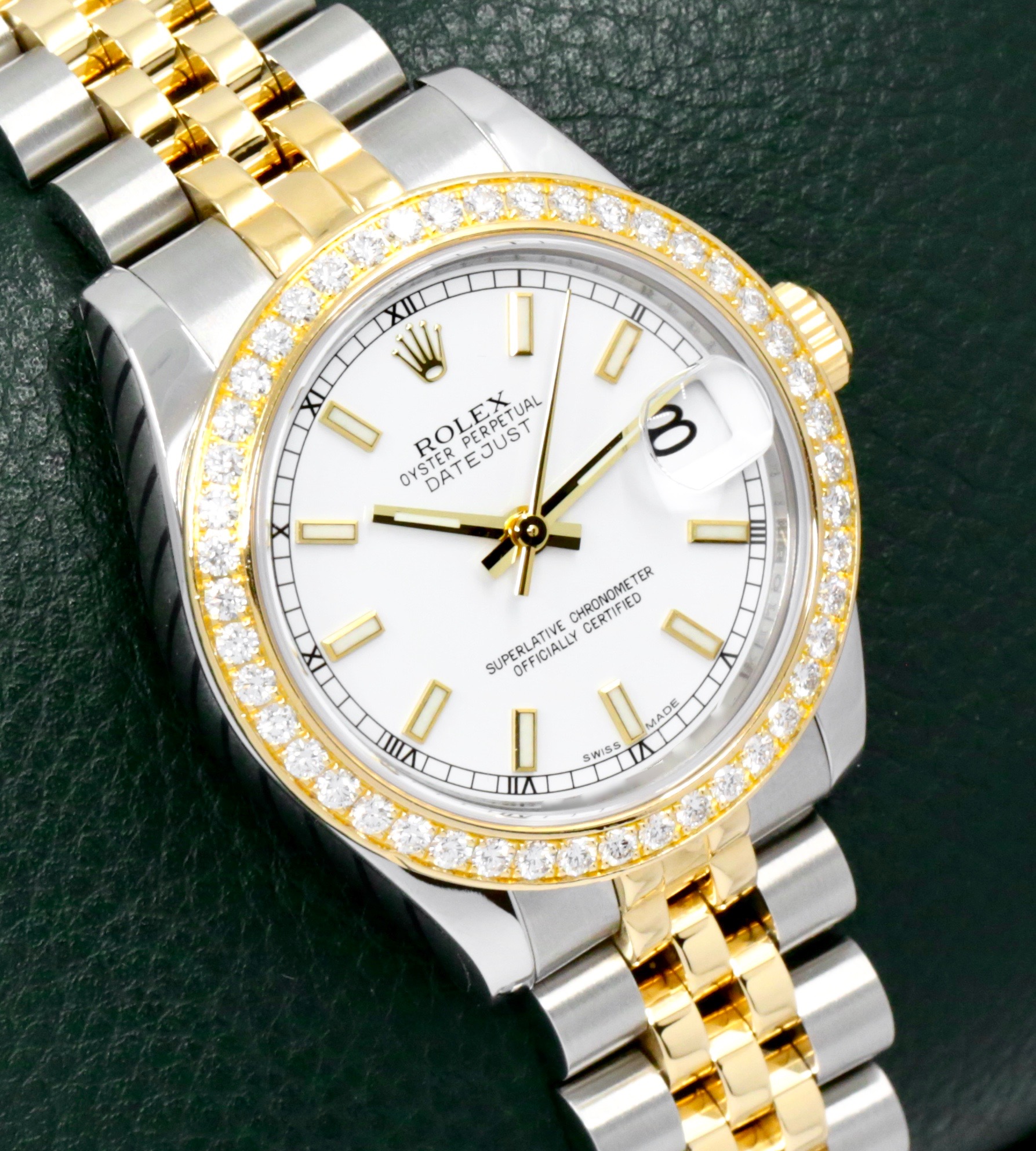 Rolex Lady-Datejust 31, Stainless Steel & 18ct Yellow Gold, Factory Set Diamond Bezel, White Index Dial, on Stainless Steel & 18ct Yellow Gold Rolex Jubilee Bracelet, Ref. 178383, Circa: 2011, with Box, Books, Rolex Warranty Card, Rolex Service Cards & Balance of 2 Year Rolex Service Warranty - Image 3