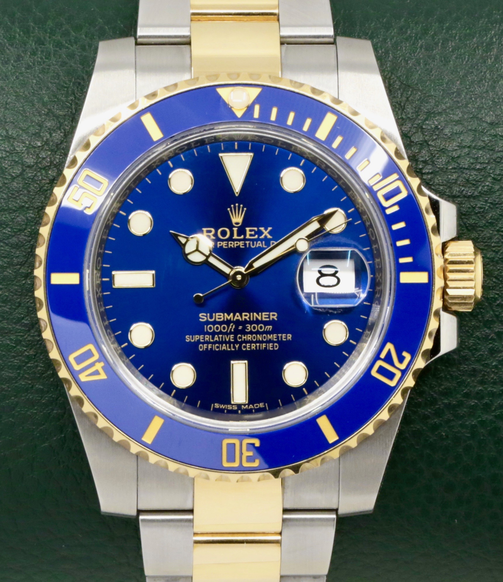 Rolex Submariner Date "Bluesy", 40mm, in Stainless Steel & 18ct Yellow Gold, Blue Ceramic Bezel, Blue Index Dial, on Stainless Steel & 18ct Yellow Gold Rolex Oyster Bracelet, Ref. 116613LB, Circa: 2020, Full Set with Box, Books, Green & White Swing Tags, & Rolex Warranty Card