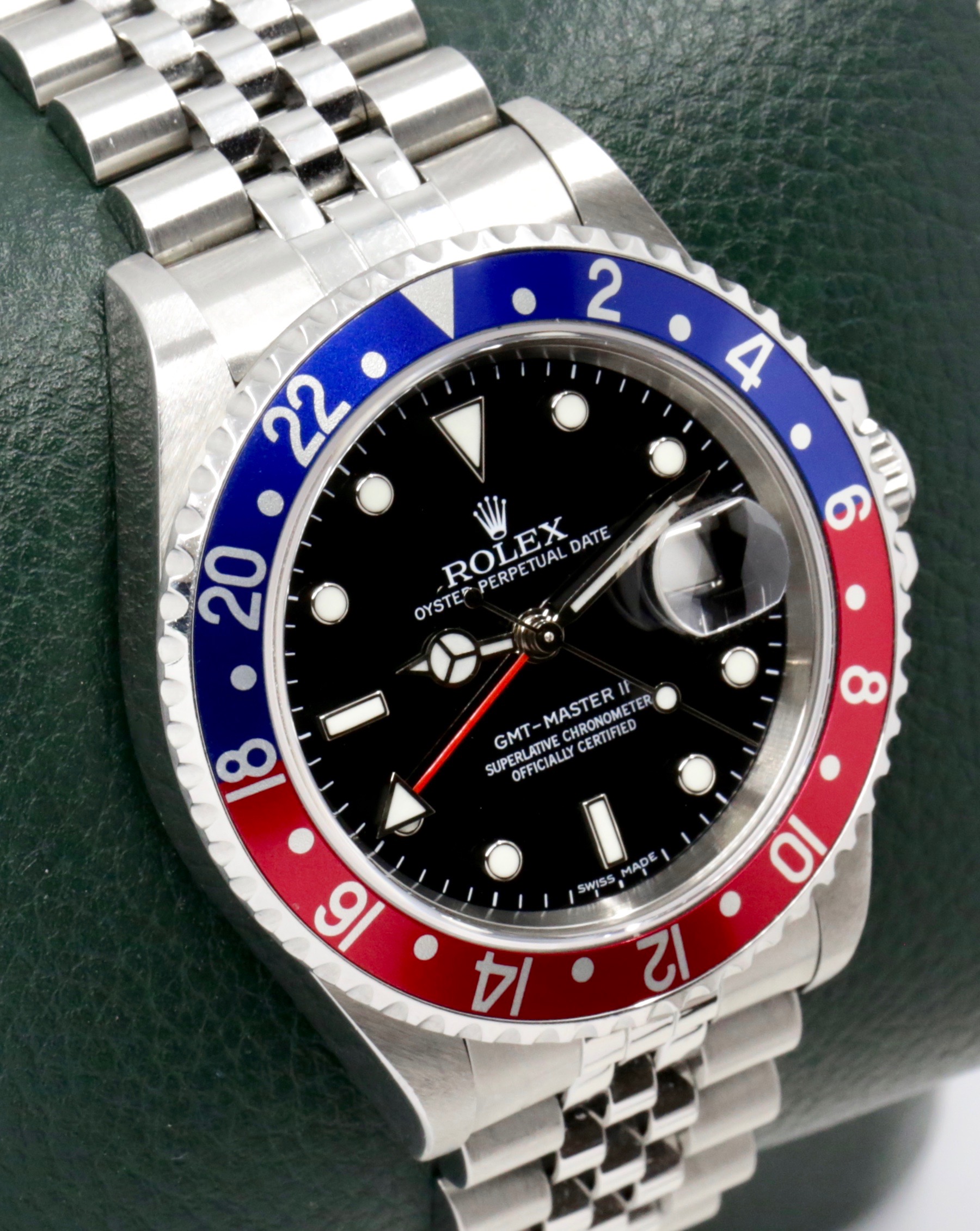 Rolex GMT-Master II "Pepsi", Ref. 16710, Stainless Steel, Blue & Red Aluminium Bezel, Black Index Dial, on Stainless Steel Rolex Jubilee Bracelet, with Rolex Folder & Rolex Warranty Certificate, Sold New in April of 2008 - Image 2