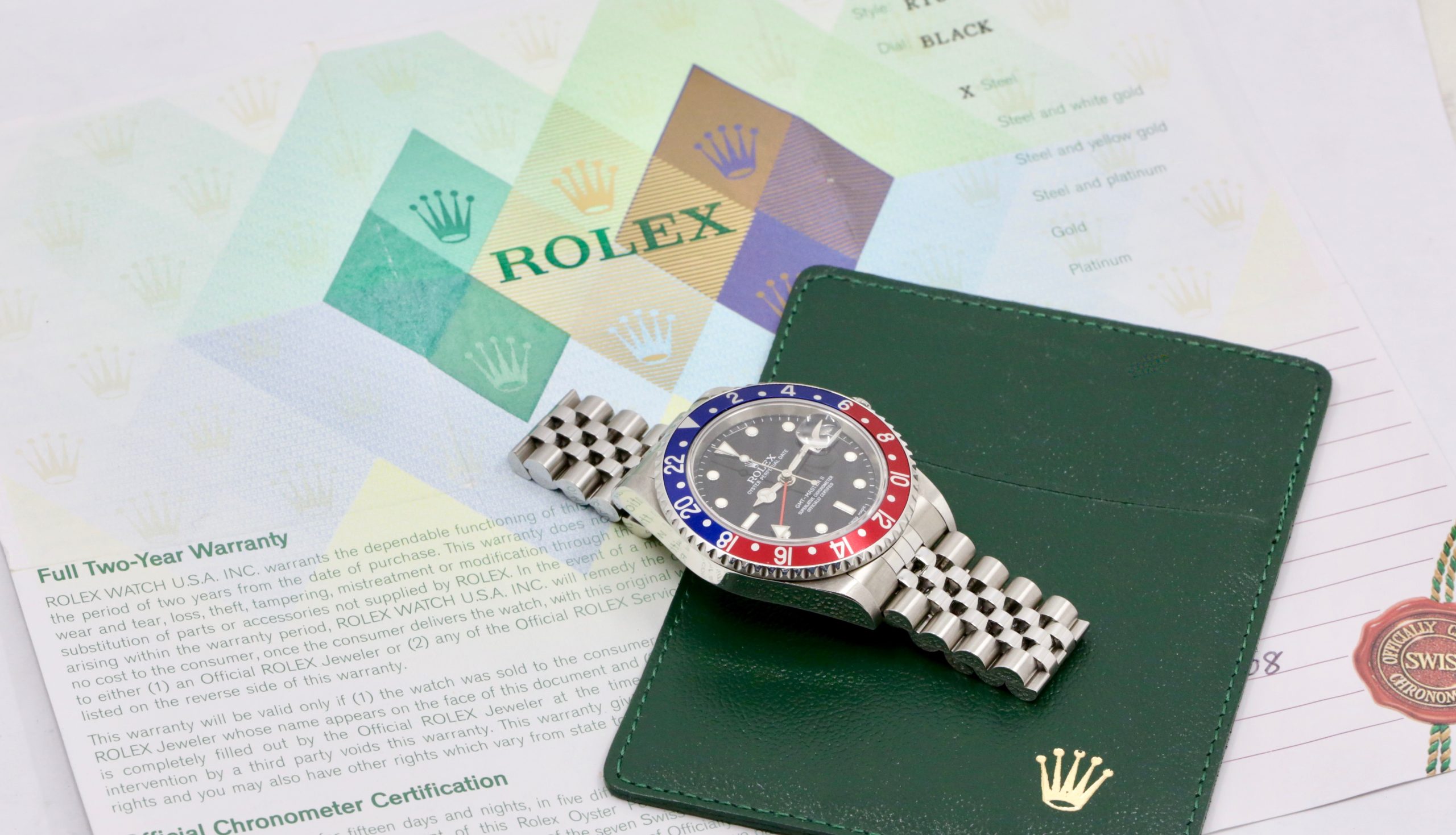 Rolex GMT-Master II "Pepsi", Ref. 16710, Stainless Steel, Blue & Red Aluminium Bezel, Black Index Dial, on Stainless Steel Rolex Jubilee Bracelet, with Rolex Folder & Rolex Warranty Certificate, Sold New in April of 2008 - Image 7