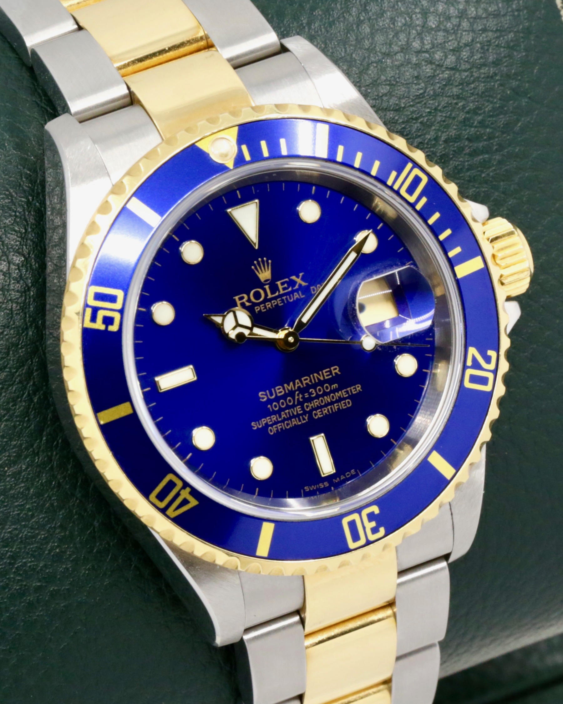Rolex Submariner Date "Bluesy", Stainless Steel & 18ct Yellow Gold, Blue Aluminium Bezel, Blue Index Dial, on Stainless Steel & 18ct Yellow Gold Rolex Oyster Bracelet, Ref. 16613, Circa: 2007, with Rolex Service Card - Image 3
