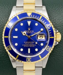 Rolex Submariner Date "Bluesy", Stainless Steel & 18ct Yellow Gold, Blue Aluminium Bezel, Blue Index Dial, on Stainless Steel & 18ct Yellow Gold Rolex Oyster Bracelet, Ref. 16613, Circa: 2007, with Rolex Service Card