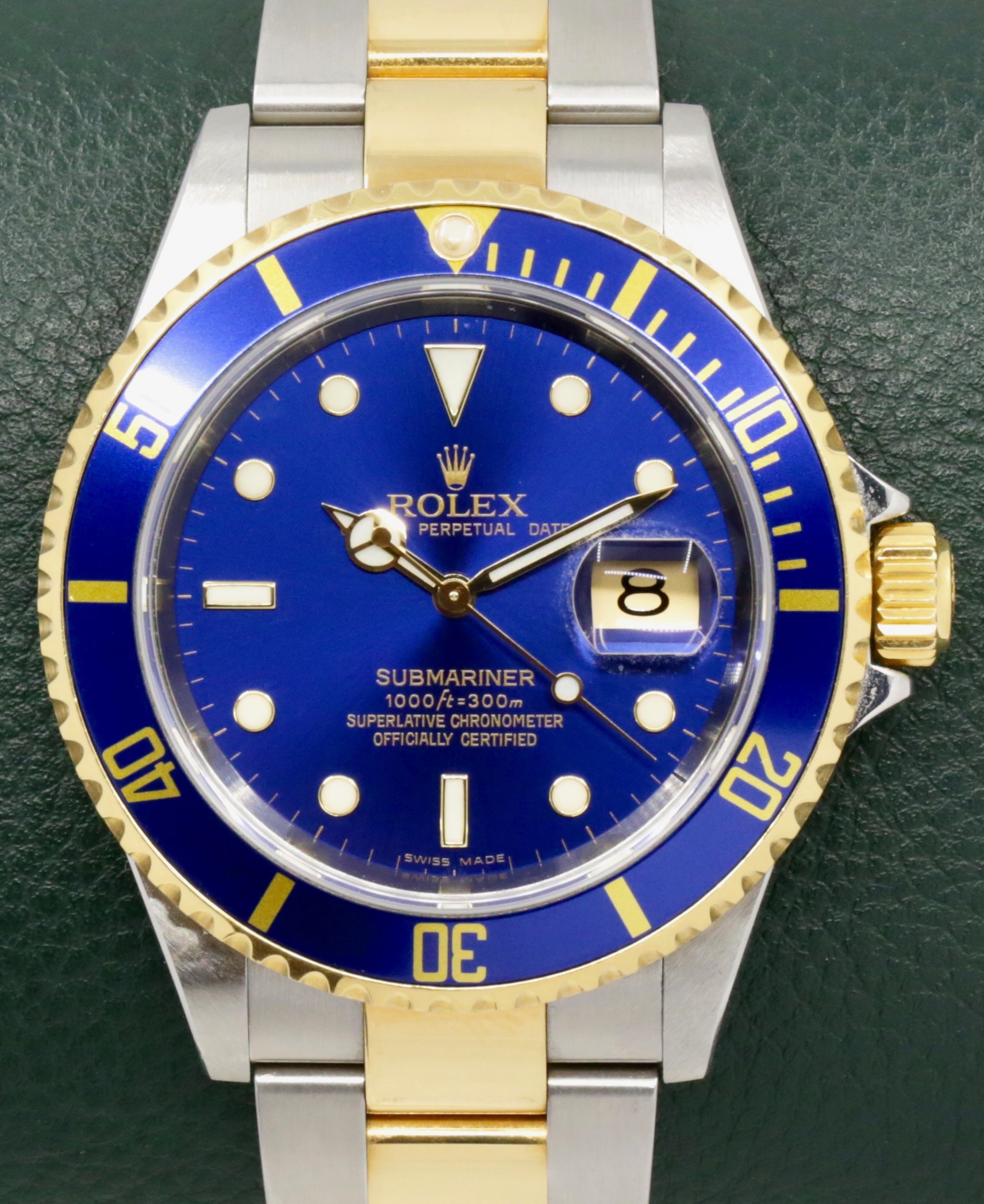 Rolex Submariner Date "Bluesy", Stainless Steel & 18ct Yellow Gold, Blue Aluminium Bezel, Blue Index Dial, on Stainless Steel & 18ct Yellow Gold Rolex Oyster Bracelet, Ref. 16613, Circa: 2007, with Rolex Service Card