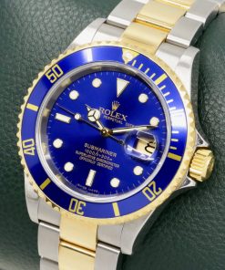 Alternative view of Rolex Submariner Date "Bluesy", Stainless Steel & 18ct Yellow Gold, Blue Aluminium Bezel, Blue Index Dial, on Stainless Steel & 18ct Yellow Gold Rolex Oyster Bracelet, Ref. 16613, Circa: 2007, with Rolex Service Card
