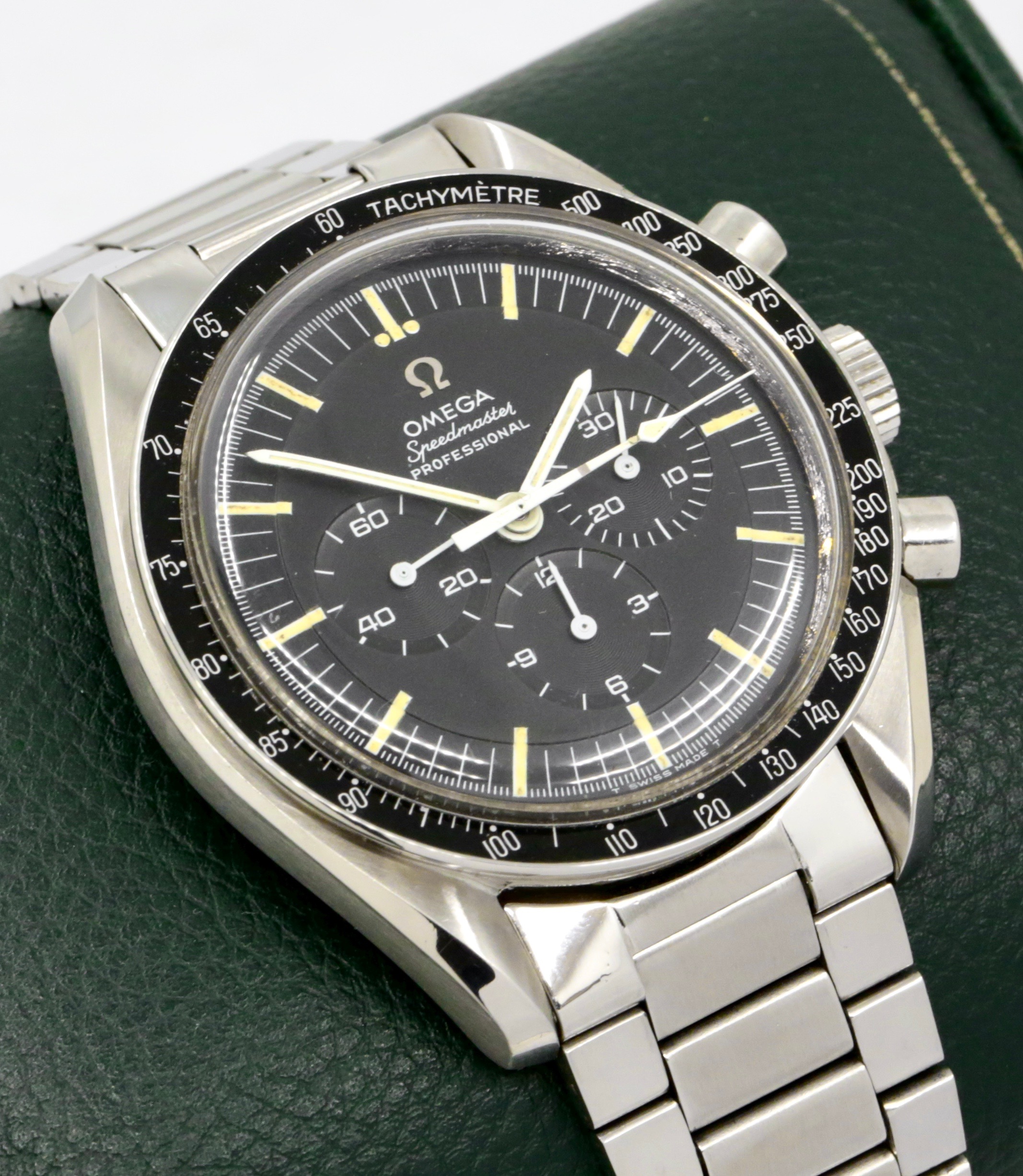 Vintage Omega Speedmaster Professional, Cal. 861, Stainless Steel, Dot Over 90 Bezel, Original Dial with Patinated Index Markers & Raised Omega Symbol, on Original Omega Stainless Steel Bracelet, Ref. 145.022-68ST, Circa: 1968, with Omega Box