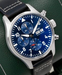 Alternative view of IWC Pilot's Chronograph, 43mm Stainless Steel Case, Blue Arab Dial, on Blue IWC Leather Strap with Stainless Steel IWC Tang Buckle, Ref. IW378003, Circa: 2022, with Box, Books, IWC Warranty Card & Balance of 8 Year Extended IWC Factory Warranty