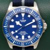 Tudor Pelagos FXD "Marine Nationale", 42mm Titanium Case, Blue Aluminium Rotating Bezel, Blue Index Dial, on Tudor Fabric Strap, Ref. 25707B, Circa: 2022, with Box, Papers, Additional Tudor Rubber Strap & Balance of 5 Year Tudor Warranty