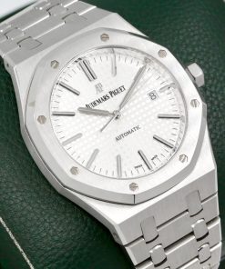 Audemars Piguet Royal Oak, 41mm, Stainless Steel, Silver “Grande Tapisserie” Dial, on Stainless Steel Audemars Piguet Royal Oak Bracelet, Ref. 15400ST, with Box, Books, & Papers, Circa: 2016