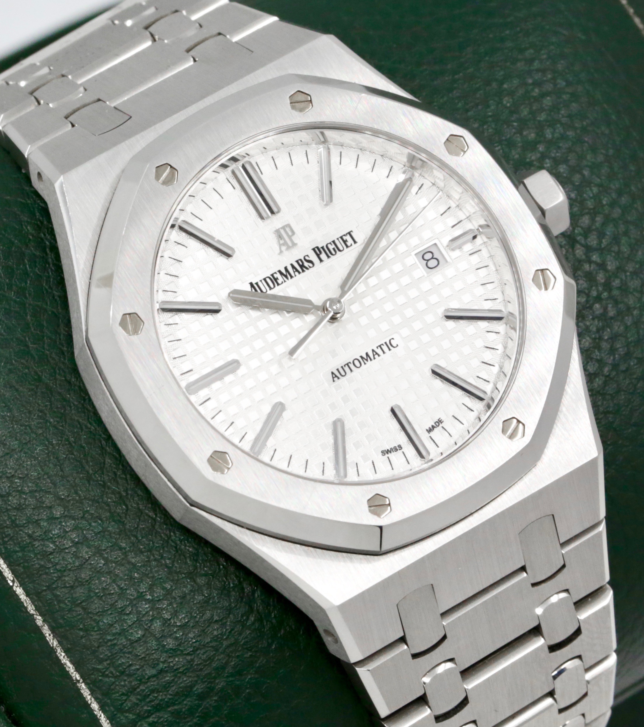 Audemars Piguet Royal Oak, 41mm, Stainless Steel, Silver “Grande Tapisserie” Dial, on Stainless Steel Audemars Piguet Royal Oak Bracelet, Ref. 15400ST, with Box, Books, & Papers, Circa: 2016