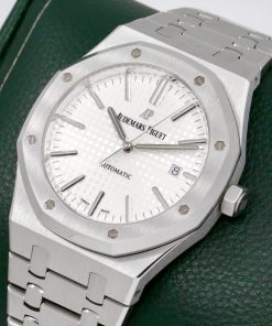 Alternative view of Audemars Piguet Royal Oak, 41mm, Stainless Steel, Silver “Grande Tapisserie” Dial, on Stainless Steel Audemars Piguet Royal Oak Bracelet, Ref. 15400ST, with Box, Books, & Papers, Circa: 2016