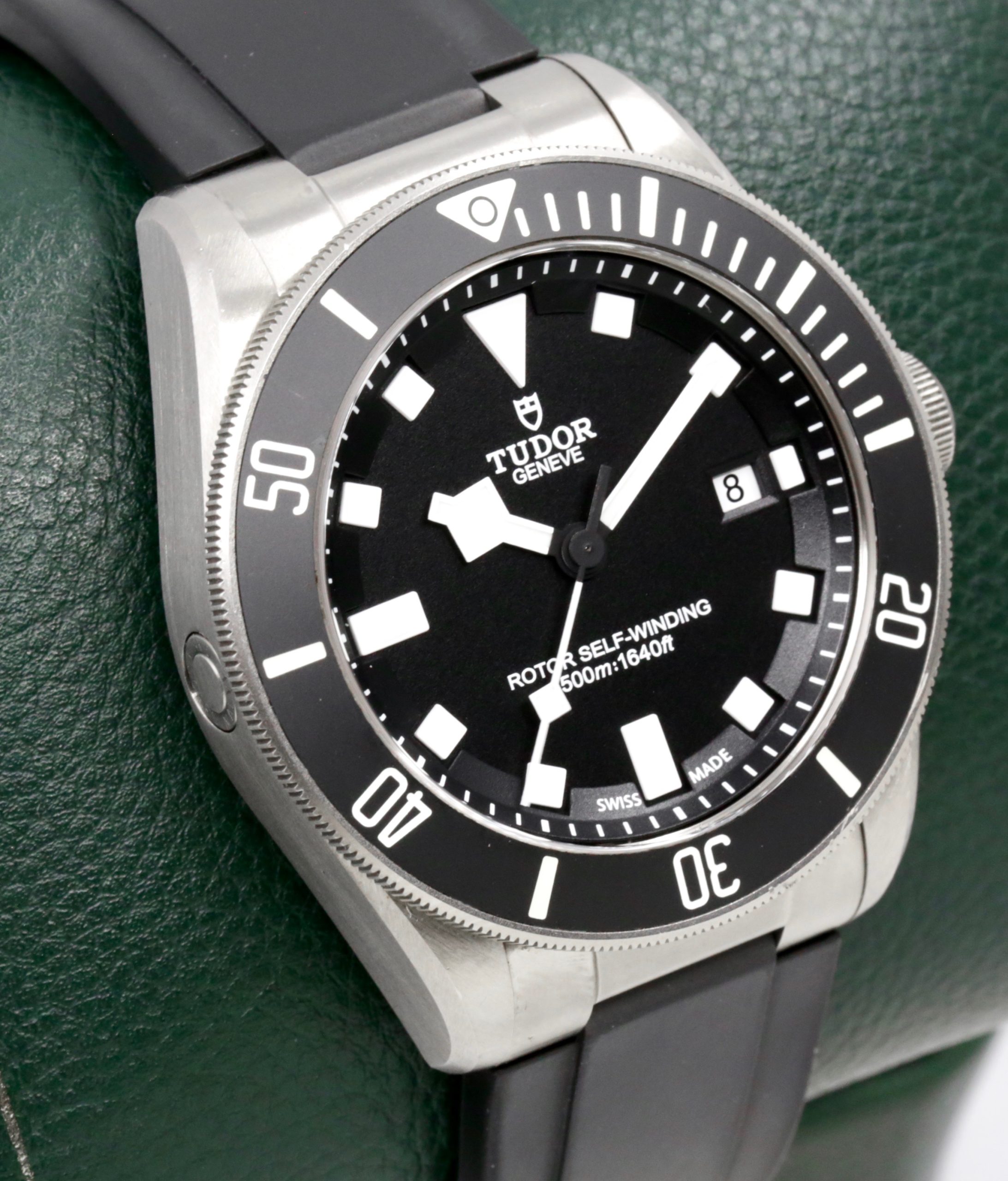 Tudor Pelagos, 42mm, Titanium Case, Matte Black Index Dial, on Tudor Black Rubber Strap with Tang Buckle and a Tudor Titanium Bracelet, Ref: 25500TN Box, Books & Tudor Warranty Card, Circa 2014 - Image 2