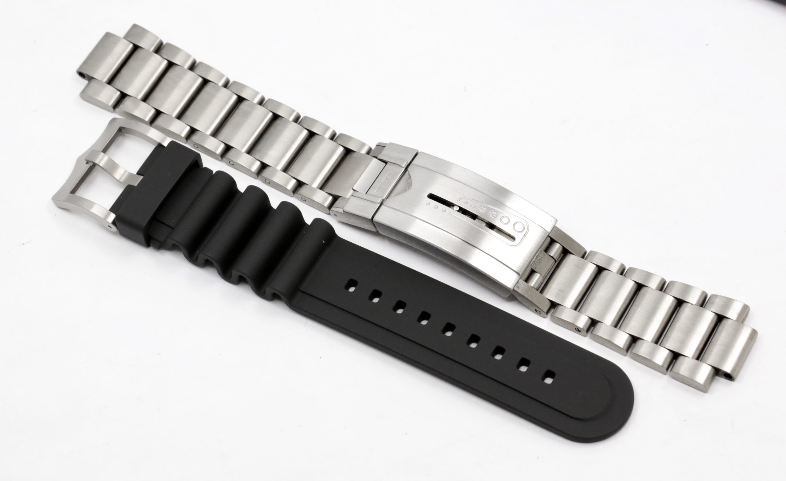 Tudor Pelagos, 42mm, Titanium Case, Matte Black Index Dial, on Tudor Black Rubber Strap with Tang Buckle and a Tudor Titanium Bracelet, Ref: 25500TN Box, Books & Tudor Warranty Card, Circa 2014 - Image 8