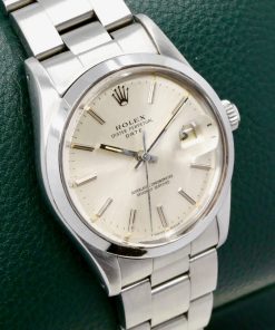 Alternative view of Rolex Oyster Perpetual Date, Ref. 15000, 34mm, Stainless Steel, Smooth Bezel, Original Tritium Silver Index Dial, Original Hands, on Stainless Steel Rolex Oyster Bracelet, Circa: 1982