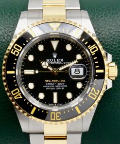 Rolex Sea-Dweller 43, in Stainless Steel & 18ct Yellow Gold, Black Index Dial, Black Ceramic Bezel, on Stainless Steel & 18ct Yellow Gold Rolex Oyster Bracelet, Ref. 126603, Circa: 2022, Complete with Box, Books, Green & White Swing Tags, Rolex Warranty Card & Balance of 5 Year Rolex Factory Warranty