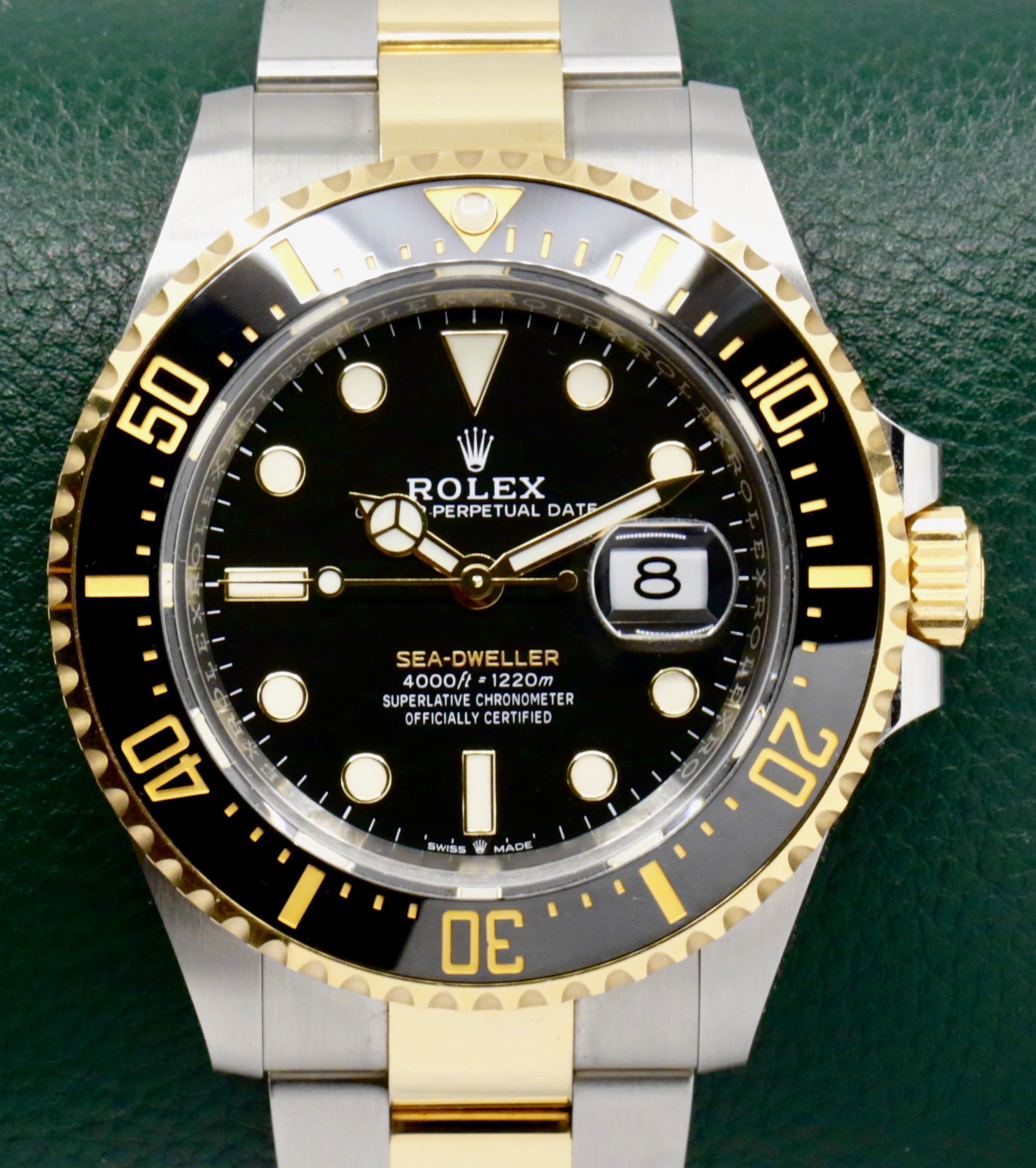 Rolex Sea-Dweller 43, in Stainless Steel & 18ct Yellow Gold, Black Index Dial, Black Ceramic Bezel, on Stainless Steel & 18ct Yellow Gold Rolex Oyster Bracelet, Ref. 126603, Circa: 2022, Complete with Box, Books, Green & White Swing Tags, Rolex Warranty Card & Balance of 5 Year Rolex Factory Warranty