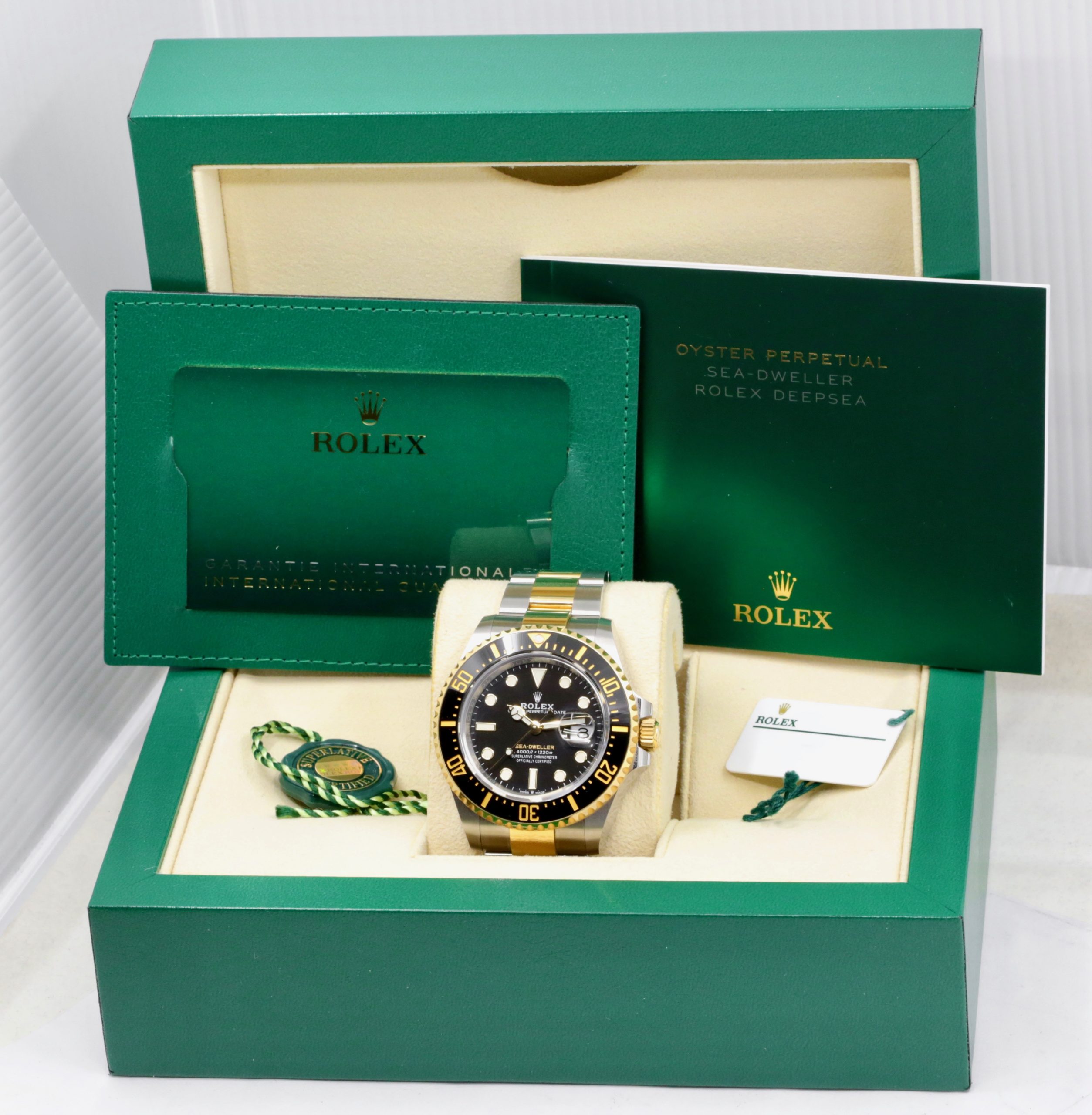 Rolex Sea-Dweller 43, in Stainless Steel & 18ct Yellow Gold, Black Index Dial, Black Ceramic Bezel, on Stainless Steel & 18ct Yellow Gold Rolex Oyster Bracelet, Ref. 126603, Circa: 2022, Complete with Box, Books, Green & White Swing Tags, Rolex Warranty Card & Balance of 5 Year Rolex Factory Warranty - Image 7