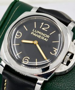 Alternative view of Panerai Luminor 1950 3 Days, 47mm Stainless Steel Case, Black Dial with Index & Arab Markers, on Black Panerai Leather Strap with Stainless Steel Panerai Tang Buckle, Ref. PAM00372, Circa: 2014, with Box, Papers
