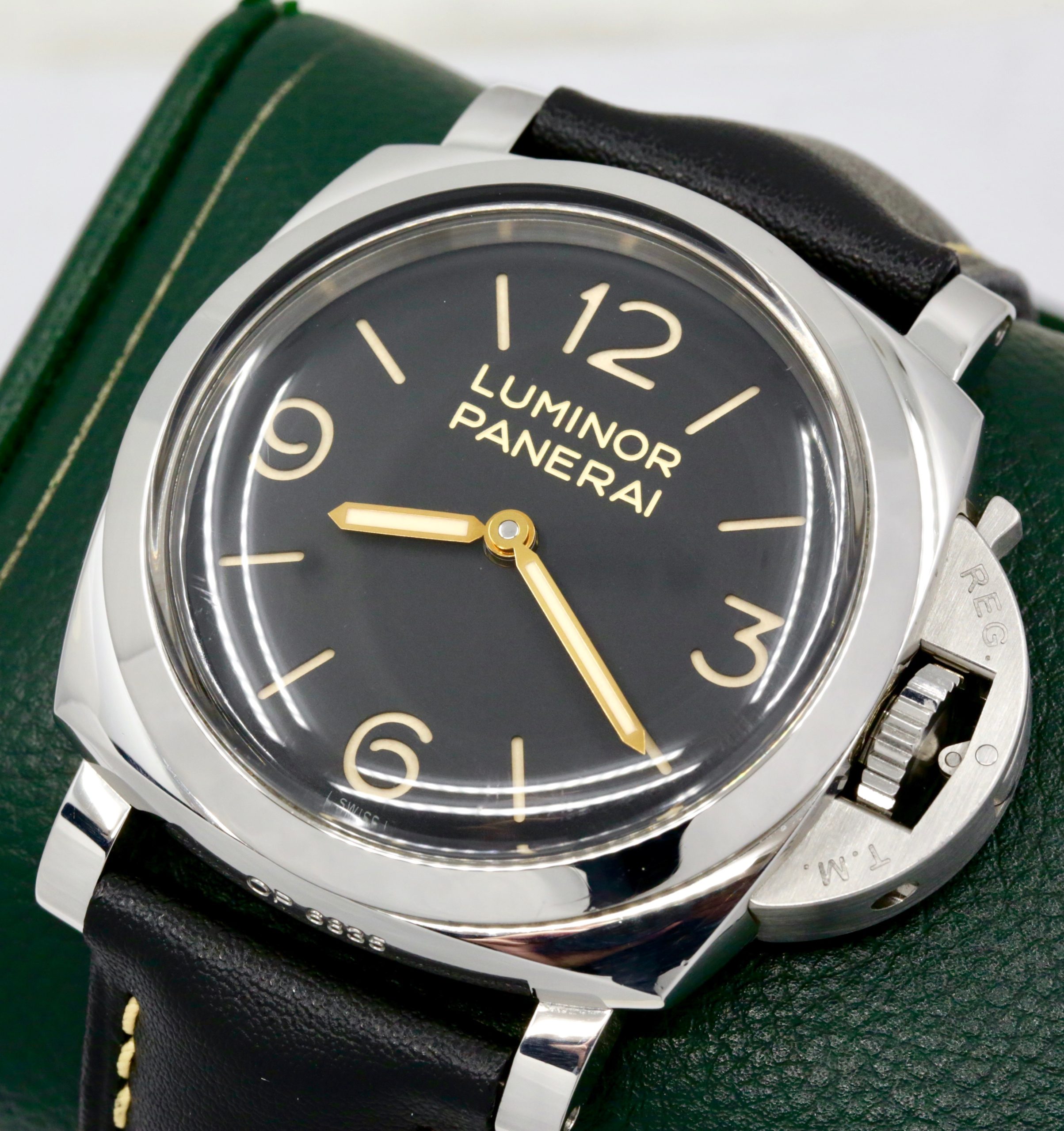 Panerai Luminor 1950 3 Days, 47mm Stainless Steel Case, Black Dial with Index & Arab Markers, on Black Panerai Leather Strap with Stainless Steel Panerai Tang Buckle, Ref. PAM00372, Circa: 2014, with Box, Papers - Image 2