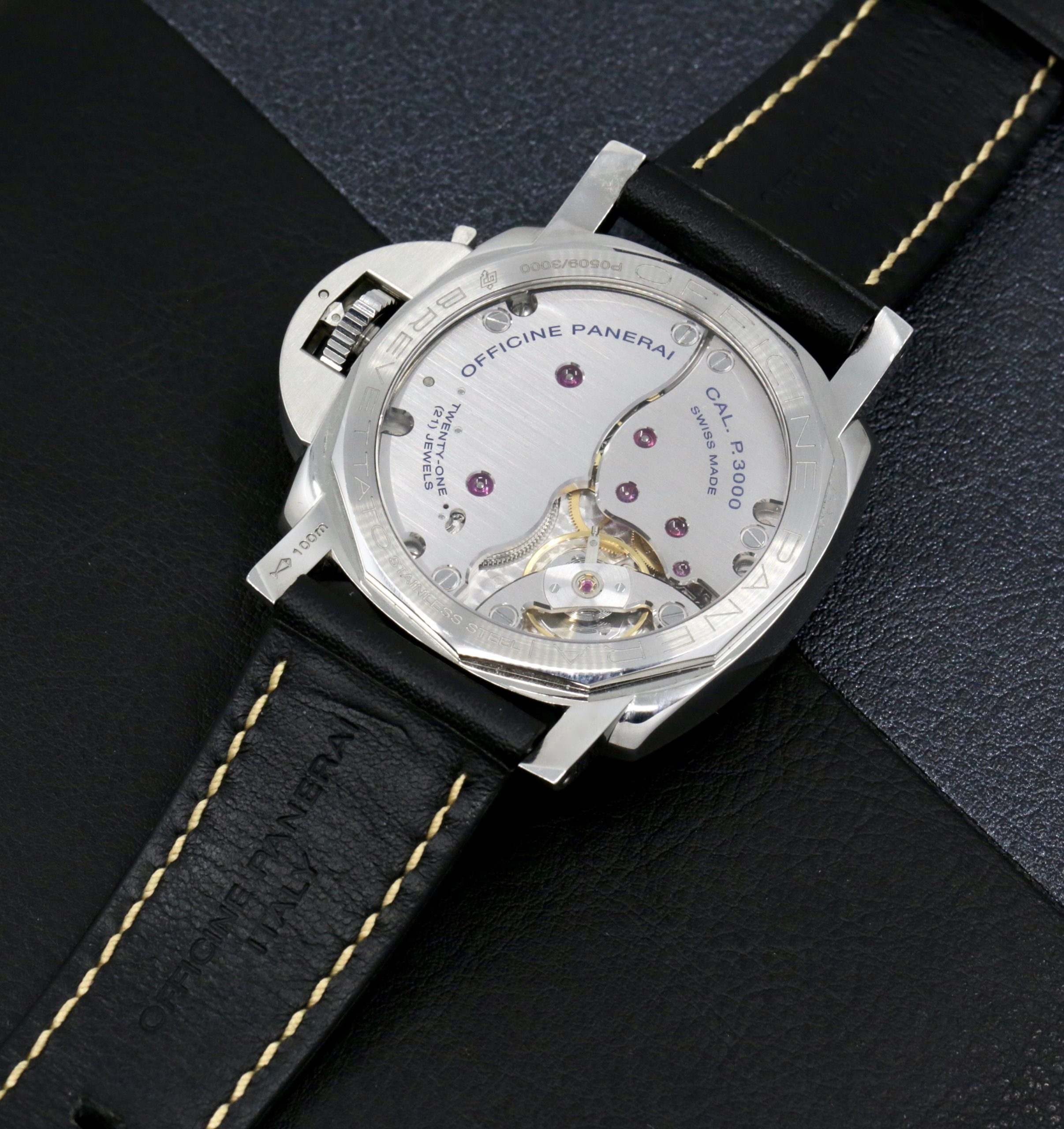 Panerai Luminor 1950 3 Days, 47mm Stainless Steel Case, Black Dial with Index & Arab Markers, on Black Panerai Leather Strap with Stainless Steel Panerai Tang Buckle, Ref. PAM00372, Circa: 2014, with Box, Papers - Image 5