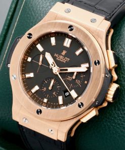 Alternative view of Hublot Big Bang Chronograph, 44mm Case in 18ct Rose Gold, Black Index Dial with Luminous Markers and Hands, on Black Hublot Alligator Strap with 18ct Rose Gold Hublot Deployant, Ref. 301.PX.1180.RX