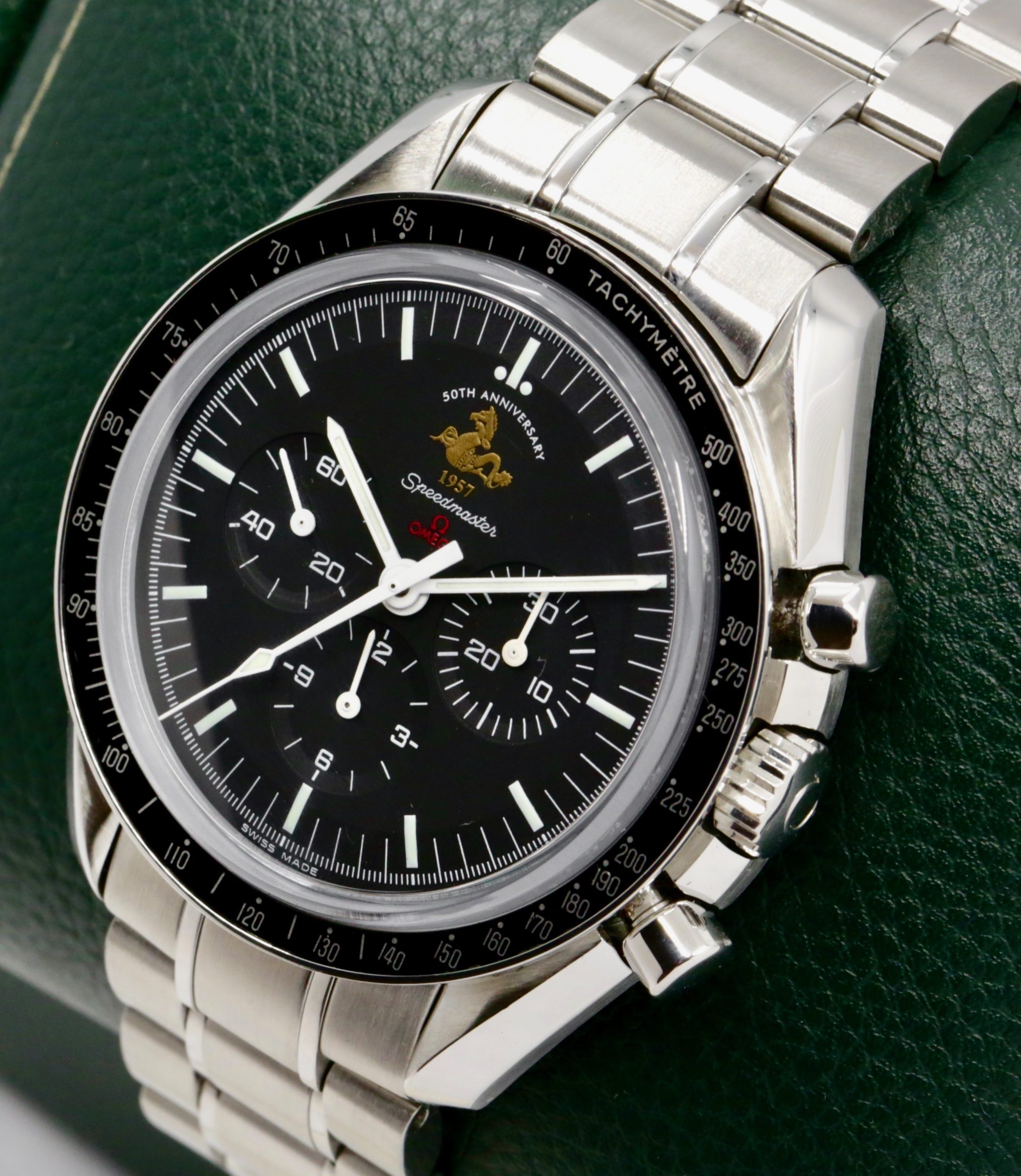 Omega Speedmaster Moonwatch 50th Anniversary "Patch" Limited Edition, 42mm Stainless Steel Case, Black Index Dial, on Stainless Steel Omega Bracelet, Ref. 311.30.42.30.01.001, Circa: 2008, with Omega Box & Omega Warranty Cards - Image 3