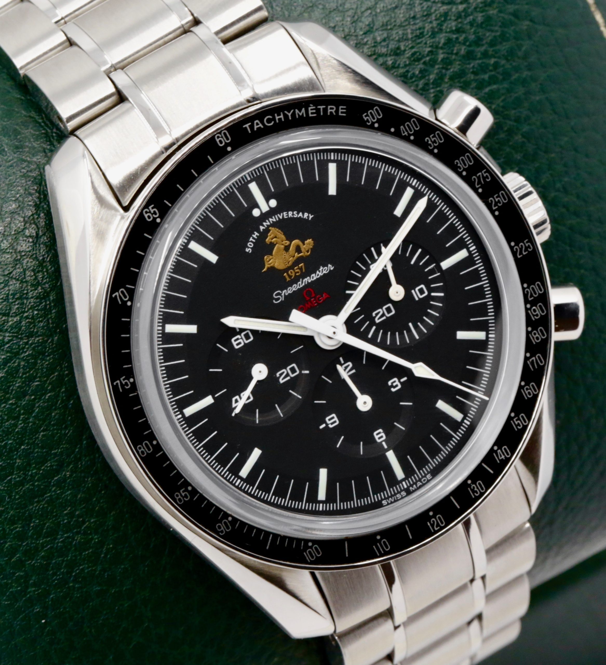 Omega Speedmaster Moonwatch 50th Anniversary "Patch" Limited Edition, 42mm Stainless Steel Case, Black Index Dial, on Stainless Steel Omega Bracelet, Ref. 311.30.42.30.01.001, Circa: 2008, with Omega Box & Omega Warranty Cards - Image 2