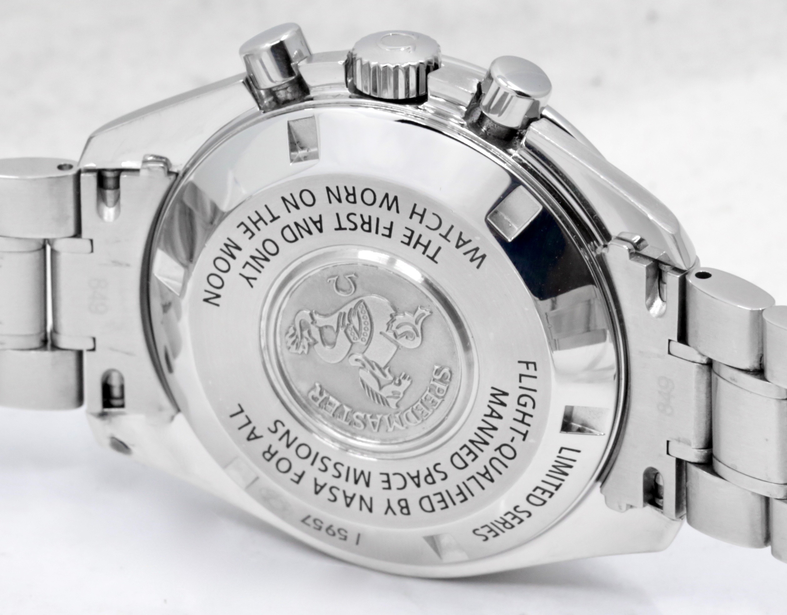 Omega Speedmaster Moonwatch 50th Anniversary "Patch" Limited Edition, 42mm Stainless Steel Case, Black Index Dial, on Stainless Steel Omega Bracelet, Ref. 311.30.42.30.01.001, Circa: 2008, with Omega Box & Omega Warranty Cards - Image 6